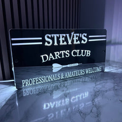 Personalised LED Dart Club Mirror with remote | Darts Sign The Crafty Bonobo LED Mirror Sign 6