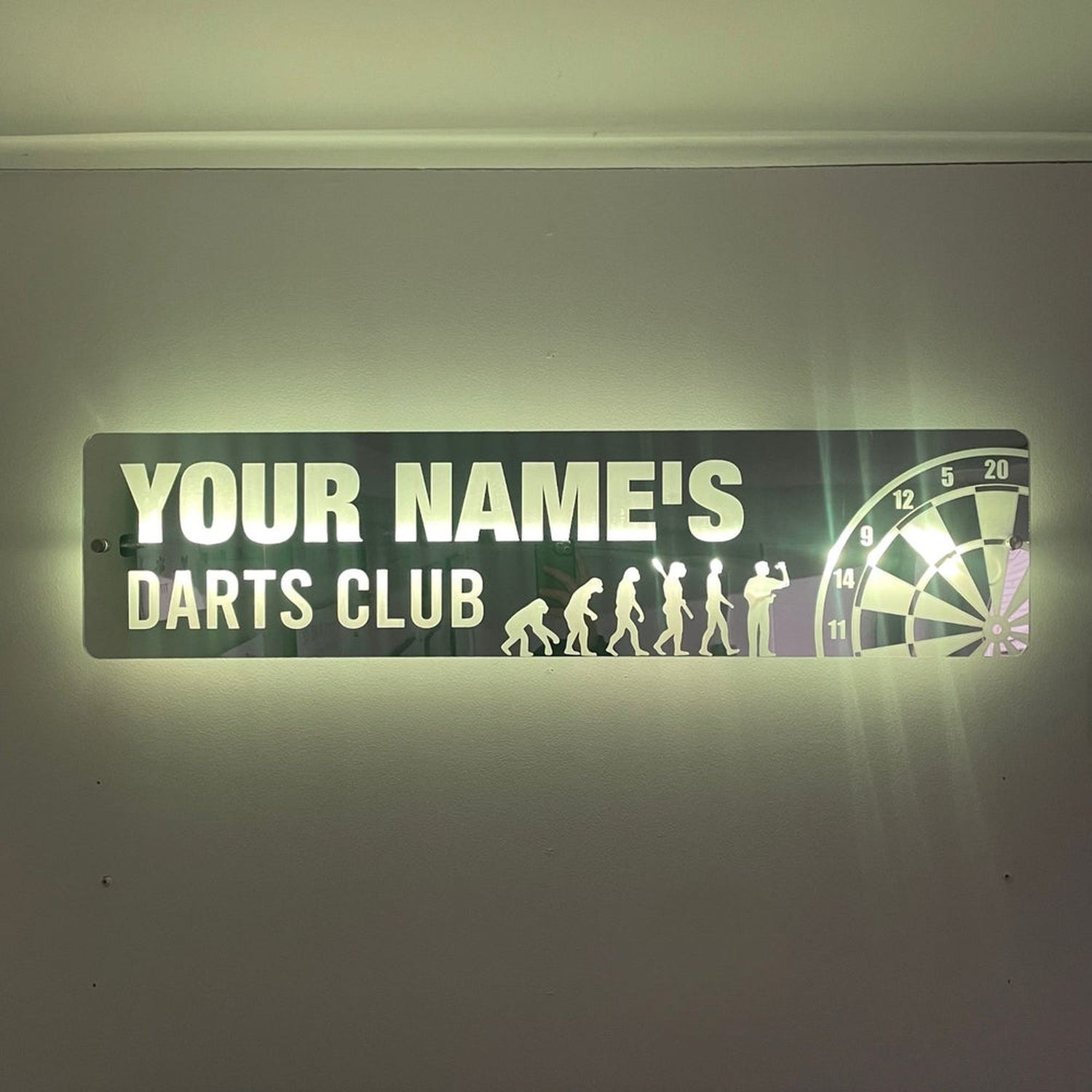 Empty Darts Sign Example Personalised LED Darts Club Sign π― | Darts Decor β The Crafty Bonobo