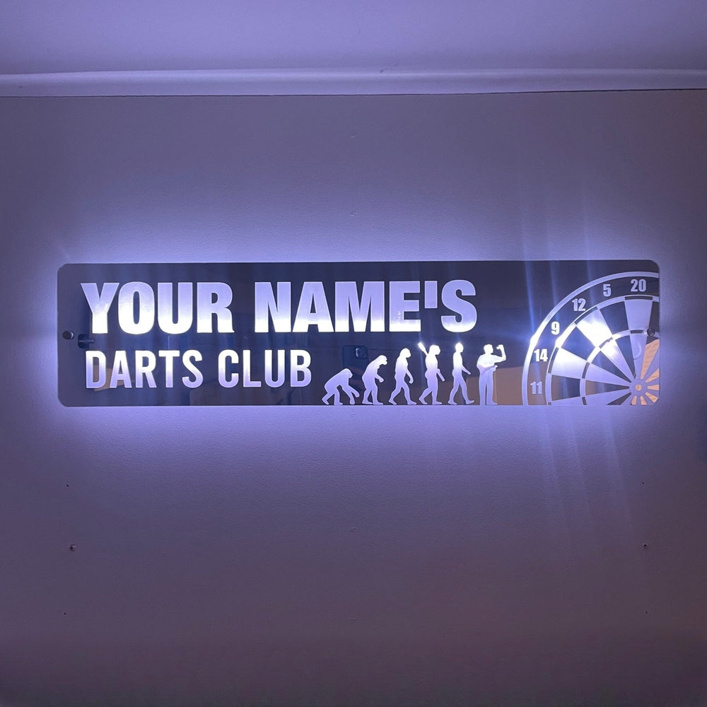 Personalised LED Darts Club Sign 🎯 | Darts Decor The Crafty Bonobo The Crafty Bonobo LED Mirror Sign
