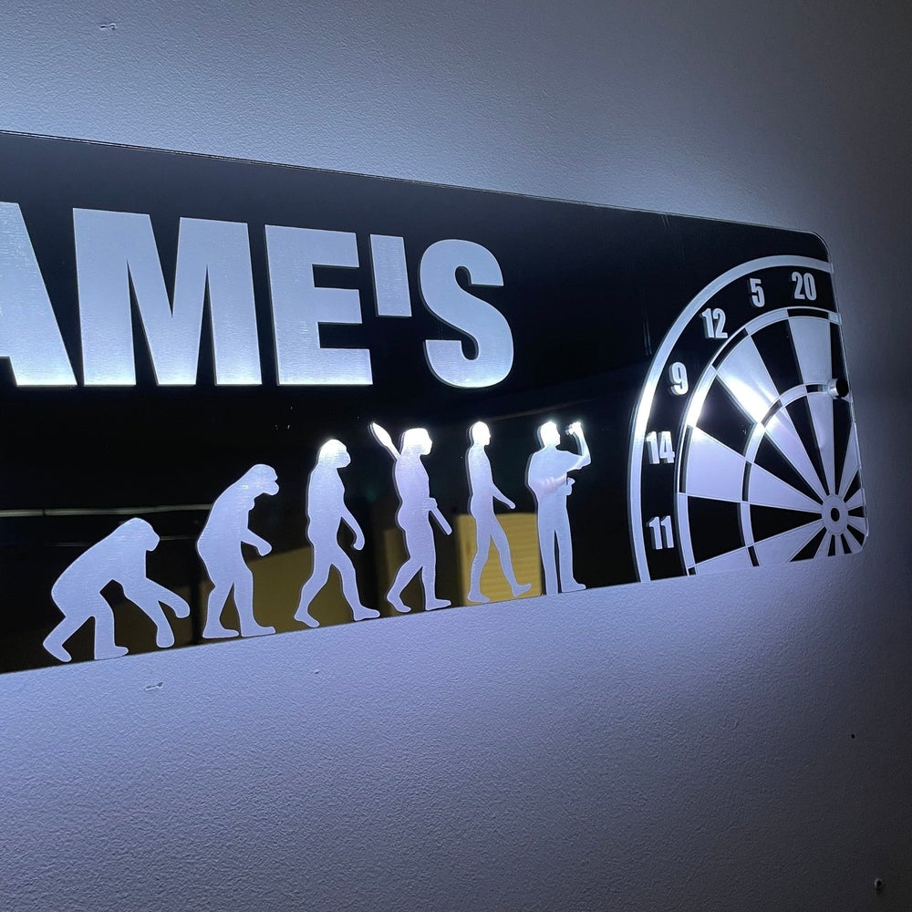Personalised LED Darts Club Sign 🎯 | Darts Decor The Crafty Bonobo The Crafty Bonobo LED Mirror Sign