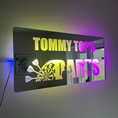 Personalised LED Darts Mirror | Darts Sign The Crafty Bonobo LED Mirror Sign 8