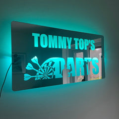 Personalised LED Darts Mirror | Darts Sign The Crafty Bonobo LED Mirror Sign 6