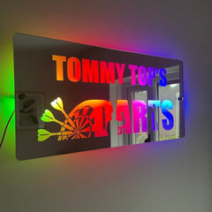 Personalised LED Darts Mirror | Darts Sign The Crafty Bonobo LED Mirror Sign 9