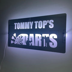 Personalised LED Darts Mirror | Darts Sign The Crafty Bonobo LED Mirror Sign 2