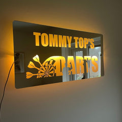Personalised LED Darts Mirror | Darts Sign The Crafty Bonobo LED Mirror Sign 3