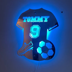 Personalised LED Football Shirt Mirror – Custom Decor for Young Football Fans The Crafty Bonobo LED Mirror Sign 4