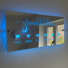 Personalised LED Grandchildren Name Mirror with remote | Gift Ideas For Grandparents The Crafty Bonobo LED Mirror Sign 8