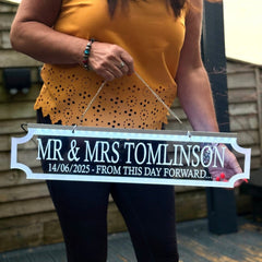 Personalised LED Hanging Sign | Illuminated Street Sign | Light-Up Wedding Gift Plaque The Crafty Bonobo Street Sign 3