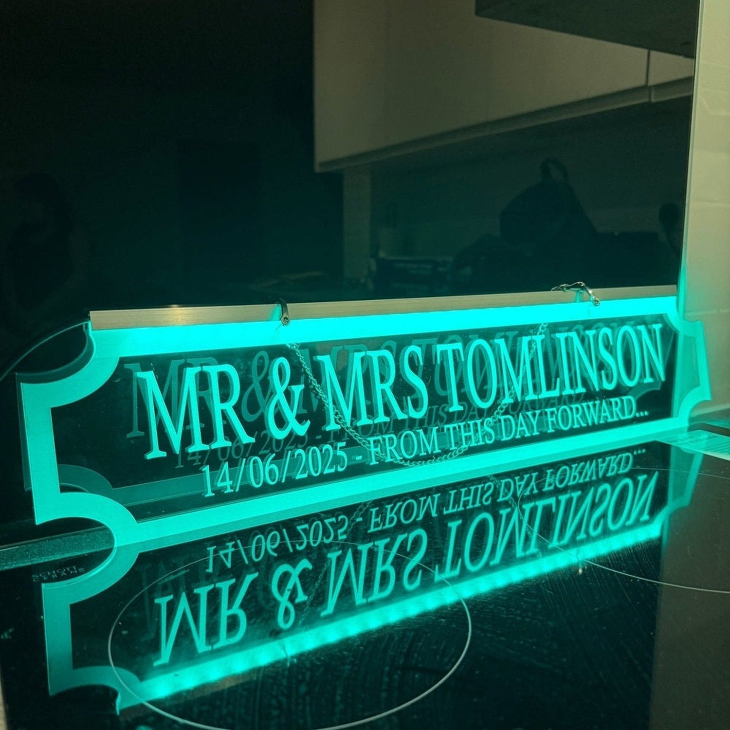 Personalised LED Hanging Sign | Illuminated Street Sign | Light-Up Wedding Gift Plaque The Crafty Bonobo Street Sign 7