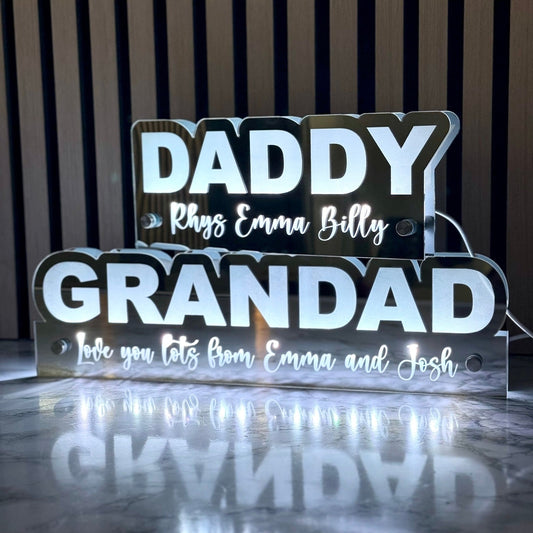 ✨ Personalised LED Mirror Name Sign – Father’s Day Gift from the Kids The Crafty Bonobo The Crafty Bonobo 