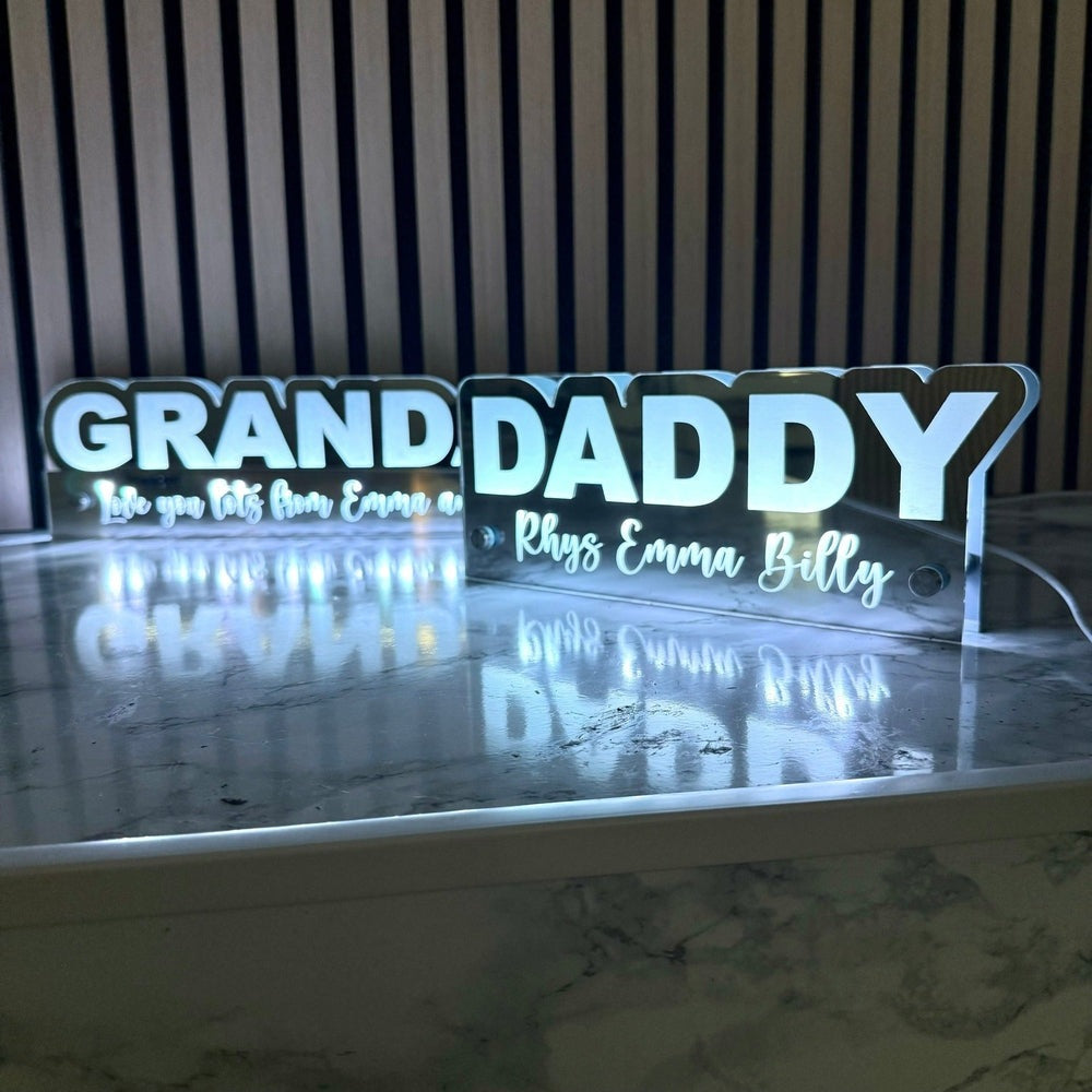✨ Personalised LED Mirror Name Sign – Father’s Day Gift from the Kids The Crafty Bonobo The Crafty Bonobo 