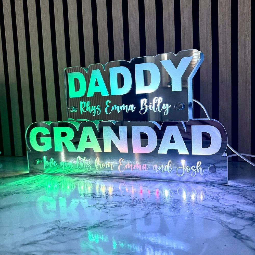 ✨ Personalised LED Mirror Name Sign – Father’s Day Gift from the Kids The Crafty Bonobo The Crafty Bonobo 