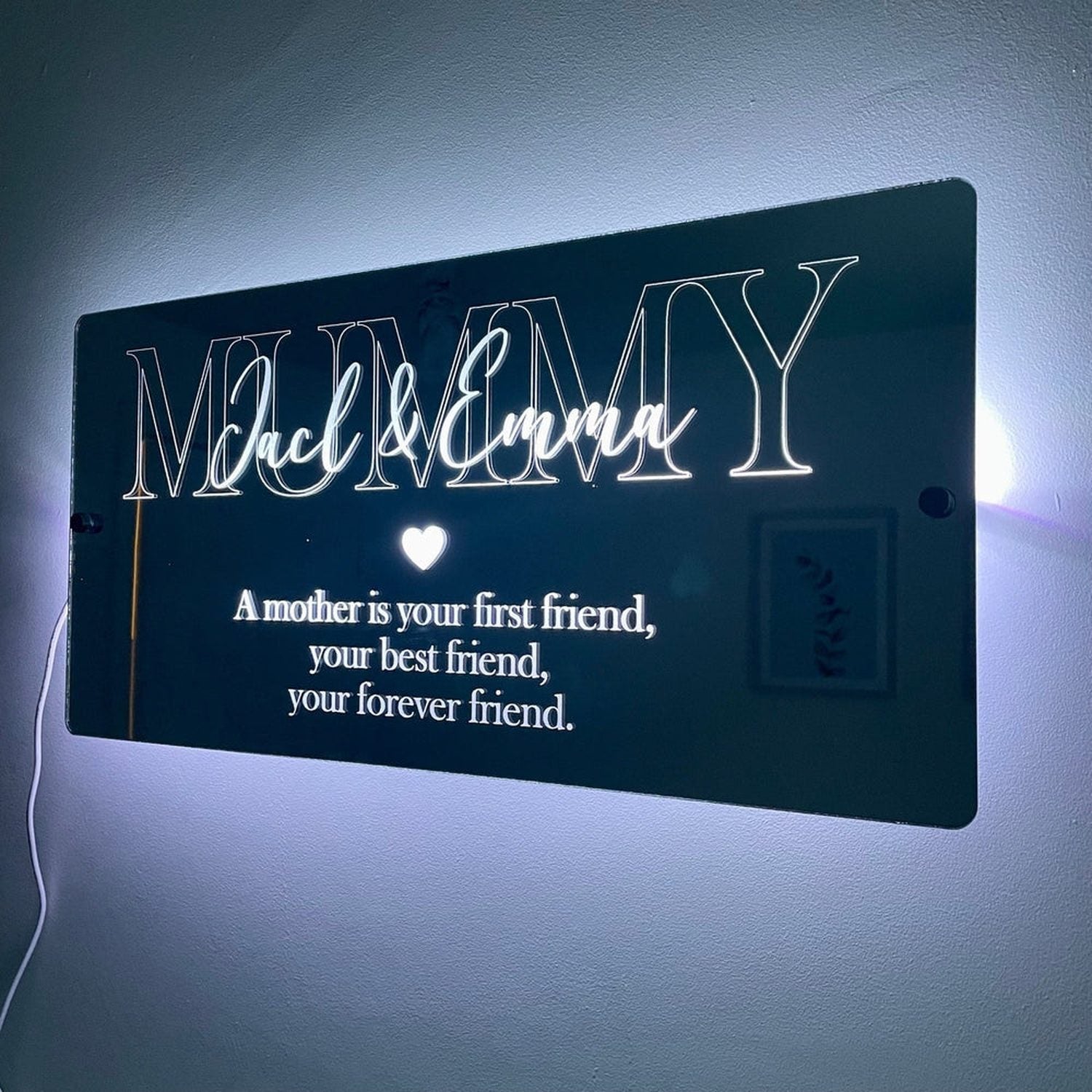 Personalised LED Mother’s Mirror | Gift For Mum The Crafty Bonobo LED Mirror Sign 1