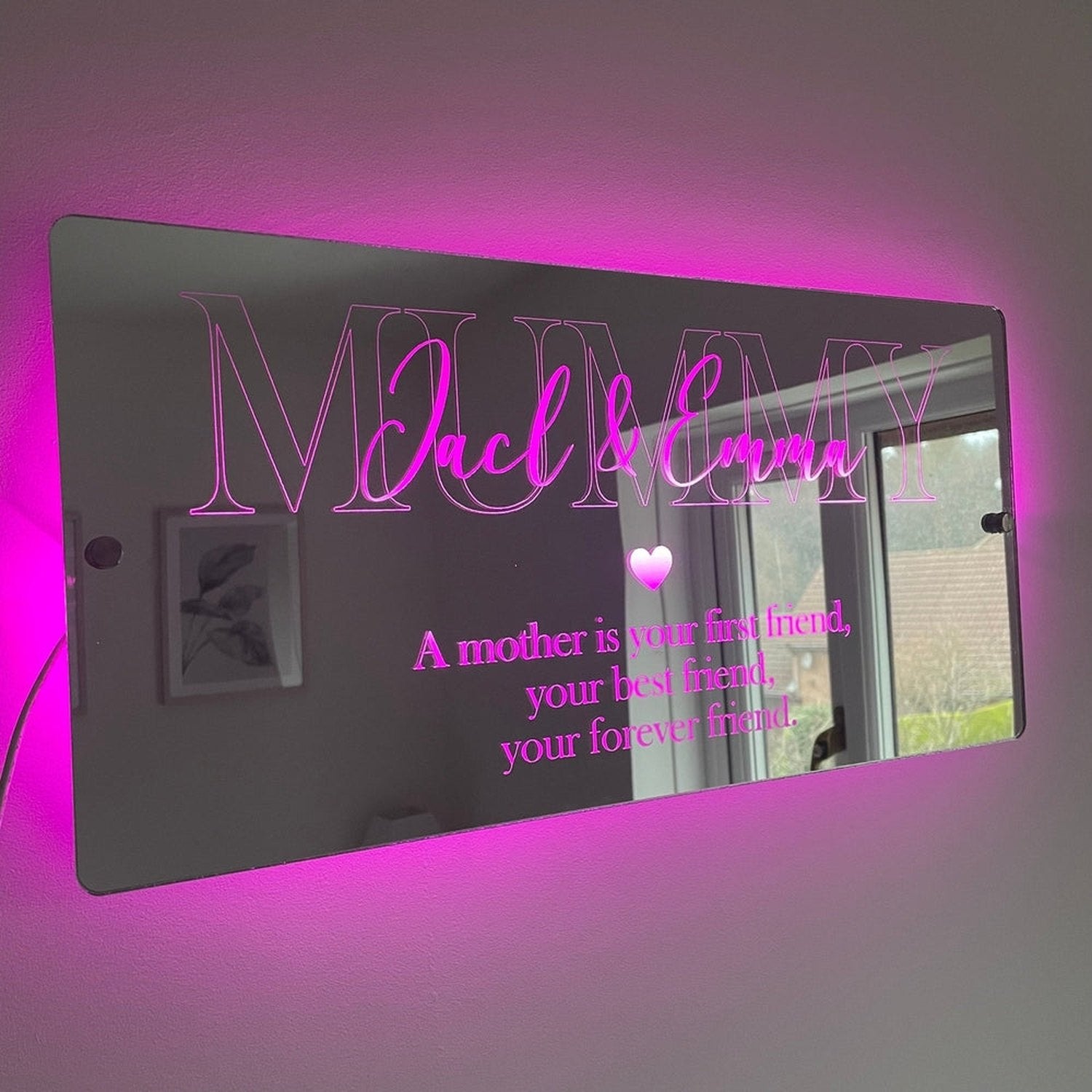 Personalised LED Mother’s Mirror | Gift For Mum The Crafty Bonobo LED Mirror Sign 10