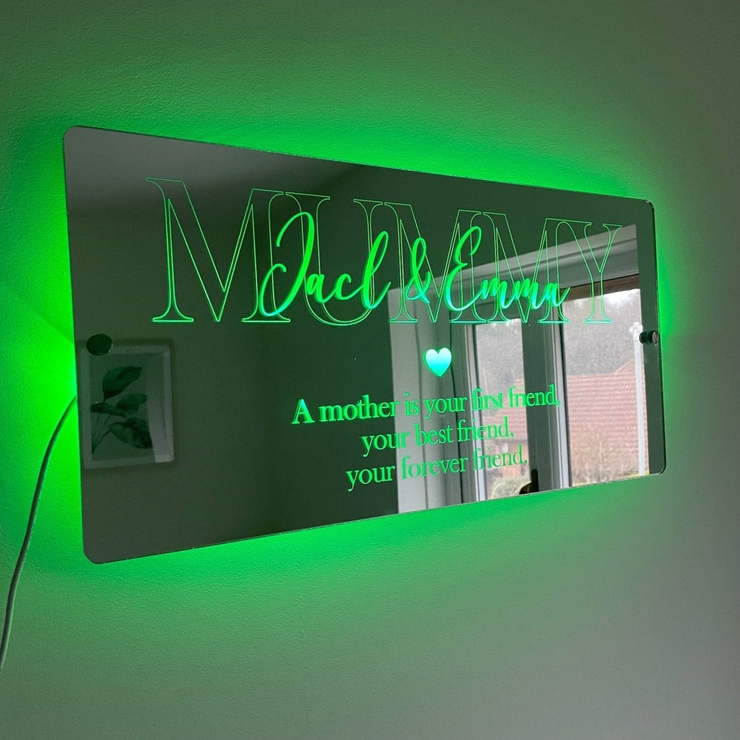 Personalised LED Mother’s Mirror | Gift For Mum The Crafty Bonobo LED Mirror Sign 6