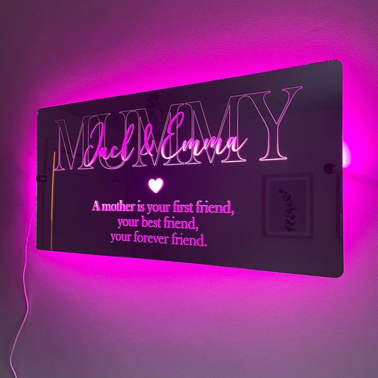 Personalised LED Mother’s Mirror | Gift For Mum The Crafty Bonobo The Crafty Bonobo LED Mirror Sign