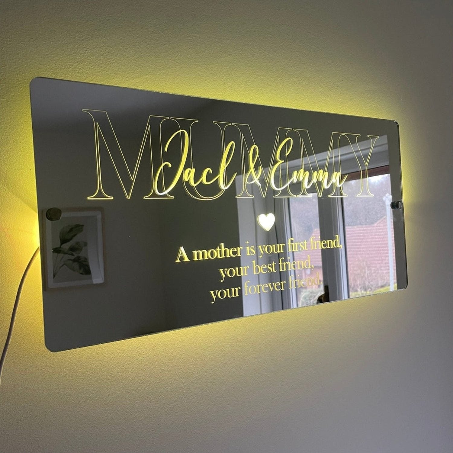Personalised LED Mother’s Mirror | Gift For Mum The Crafty Bonobo LED Mirror Sign 5