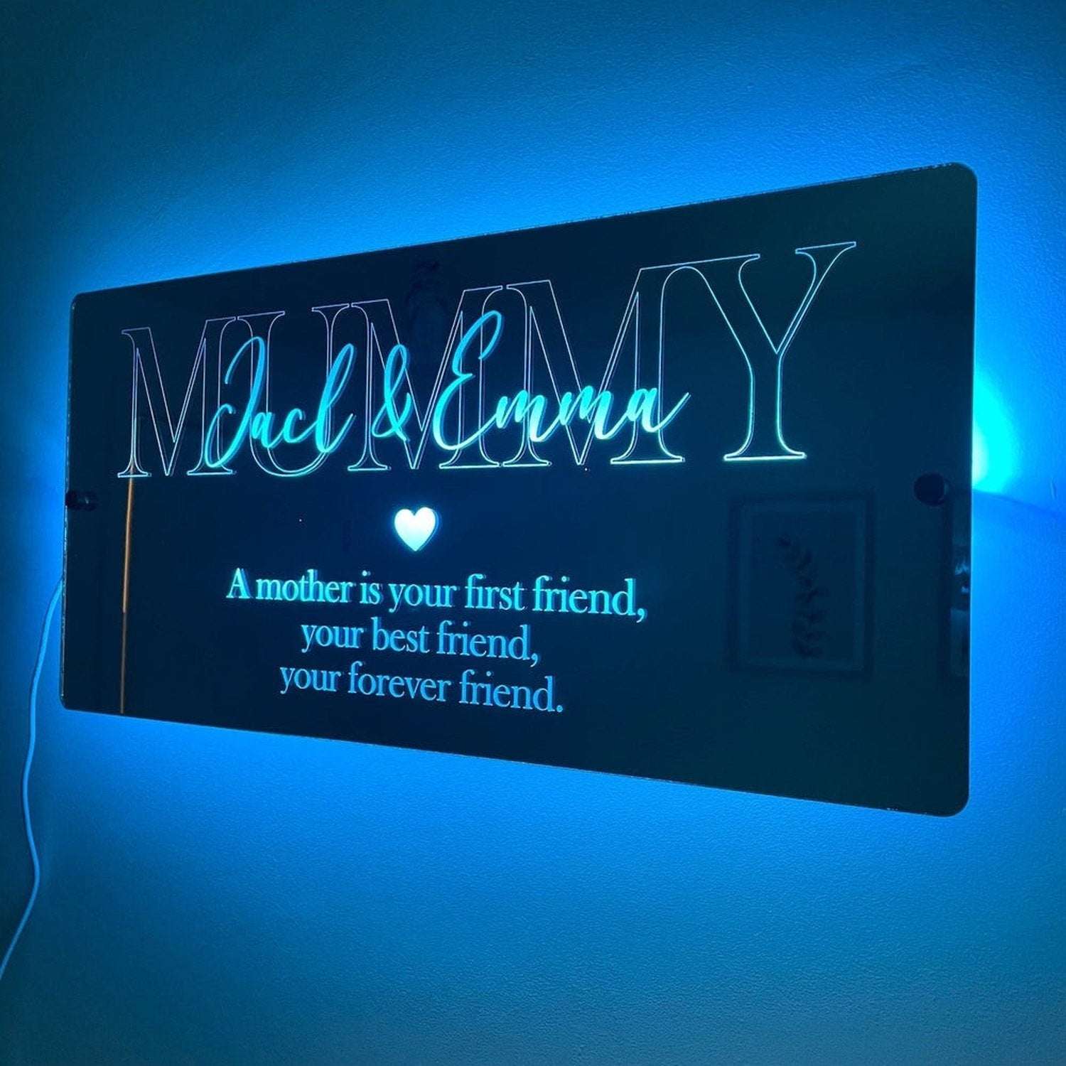 Personalised LED Mother’s Mirror | Gift For Mum The Crafty Bonobo LED Mirror Sign 12