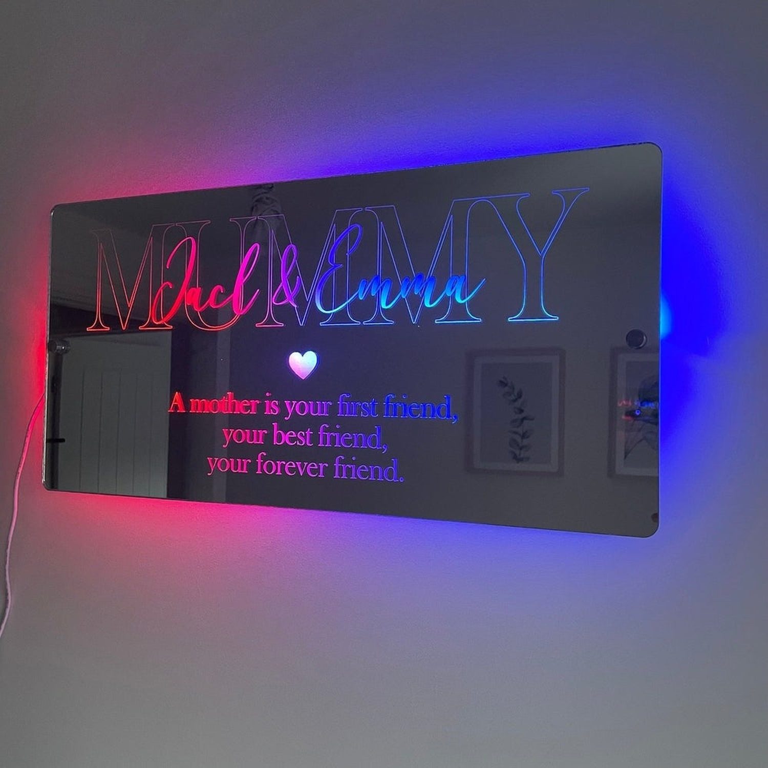 Personalised LED Mother’s Mirror | Gift For Mum The Crafty Bonobo LED Mirror Sign 4
