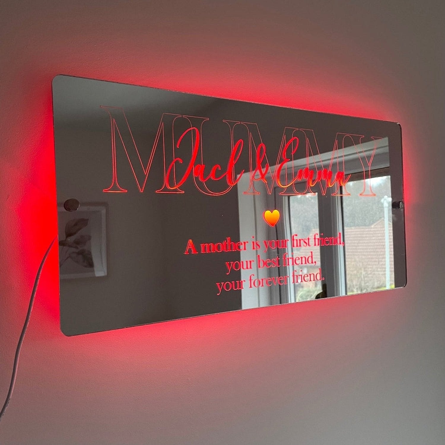 Personalised LED Mother’s Mirror | Gift For Mum The Crafty Bonobo LED Mirror Sign 7