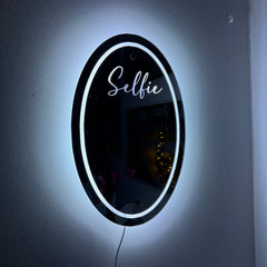 Personalised LED Selfie Mirror – Custom Name Light-Up Wall Mirror The Crafty Bonobo LED Mirror Sign 4