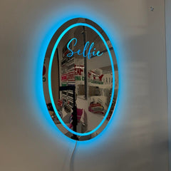 Personalised LED Selfie Mirror – Custom Name Light-Up Wall Mirror The Crafty Bonobo LED Mirror Sign 6