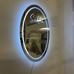 Personalised LED Selfie Mirror – Custom Name Light-Up Wall Mirror The Crafty Bonobo LED Mirror Sign 7