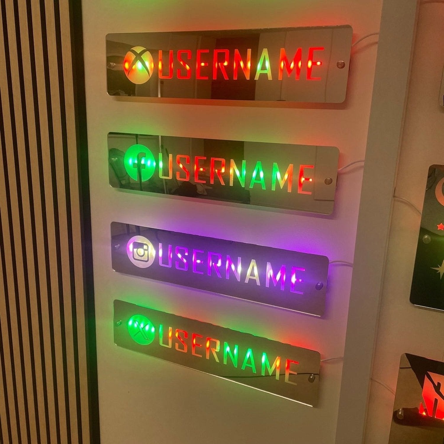 Personalised LED Username Mirror Sign | Social Media / Gaming Sign The Crafty Bonobo LED Mirror Sign 5