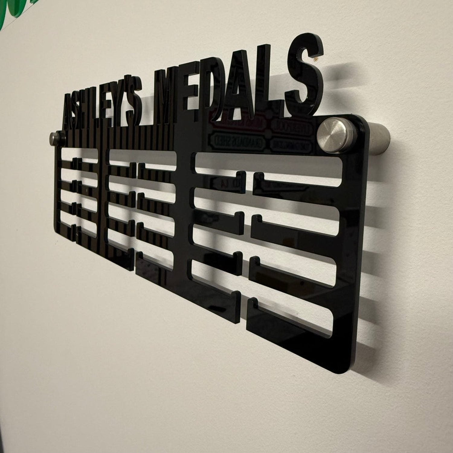 Personalised Medal Holder – Custom Acrylic Sports Medal Hanger | Running, Gymnastics, Football, Martial Arts & More | Wall-Mounted with Chrome Fixings The Crafty Bonobo Medal Holder 5