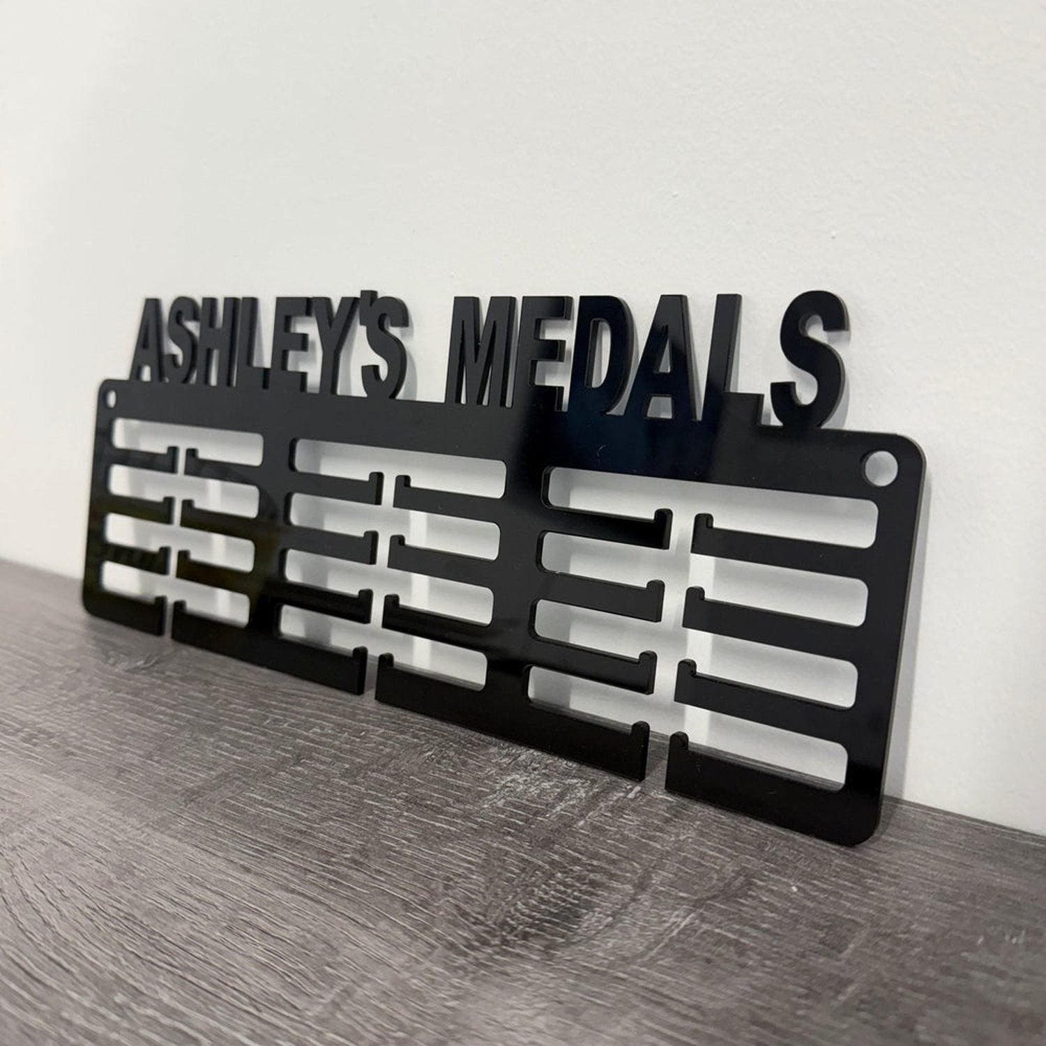 Personalised Medal Holder – Custom Acrylic Sports Medal Hanger | Running, Gymnastics, Football, Martial Arts & More | Wall-Mounted with Chrome Fixings The Crafty Bonobo Medal Holder 4