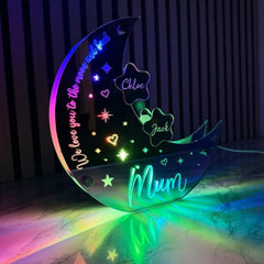 Personalised Moon & Stars LED Mirror Light – Perfect Mother’s Day Gift The Crafty Bonobo LED Mirror Sign 3