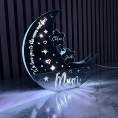 Personalised Moon & Stars LED Mirror Light – Perfect Mother’s Day Gift The Crafty Bonobo LED Mirror Sign 9