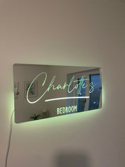 Personalised Name Mirror LED Light Sign The Crafty Bonobo LED Mirror Sign 15