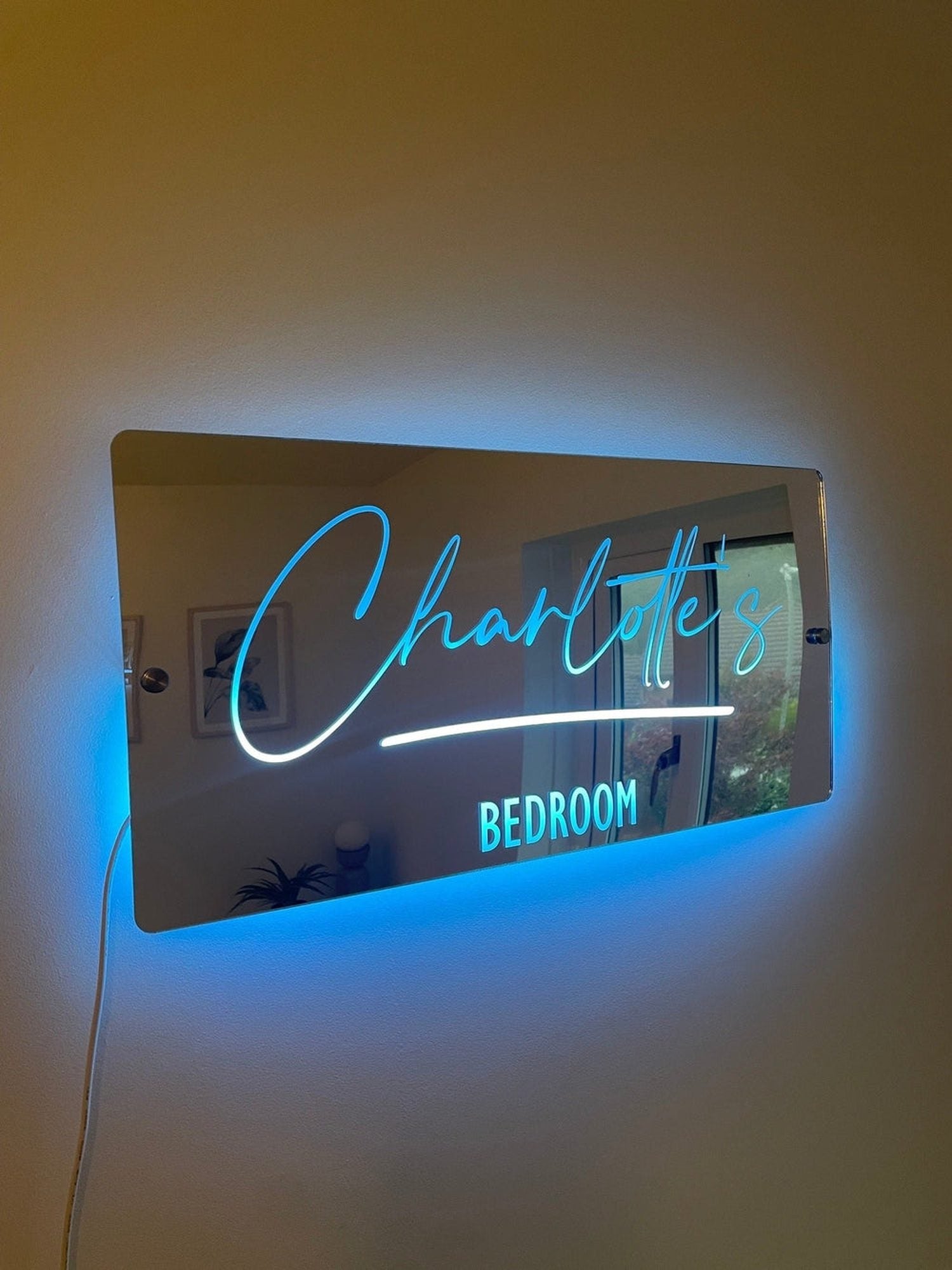 Personalised Name Mirror LED Light Sign The Crafty Bonobo LED Mirror Sign 10