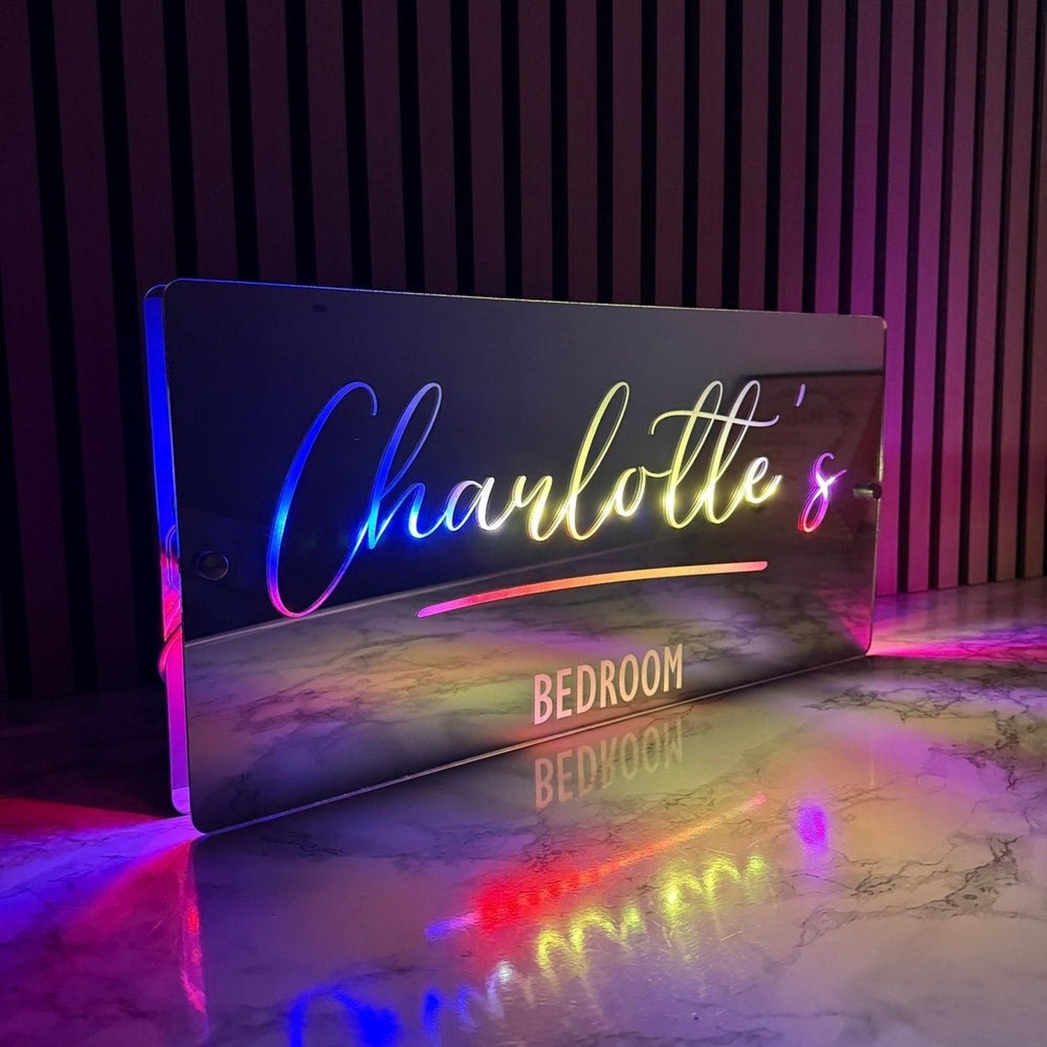 Sign Led Mirrow Personalised Name Mirror LED Light Sign – The Crafty Bonobo