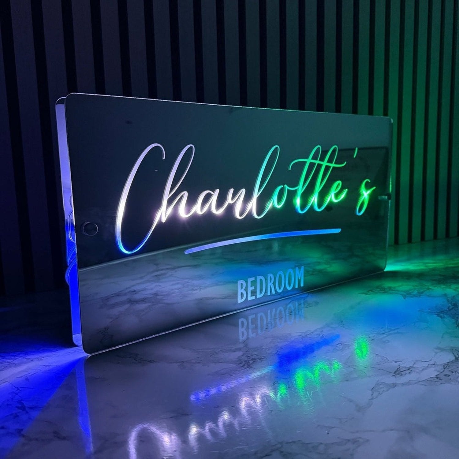 Personalised Name Mirror LED Light Sign The Crafty Bonobo LED Mirror Sign 4