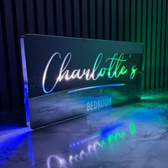 Personalised Name Mirror LED Light Sign The Crafty Bonobo LED Mirror Sign 4