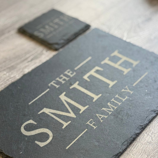 Personalised Slate Placemats & Coasters – Custom Engraved Natural Slate Tableware The Crafty Bonobo The Crafty Bonobo Slate Placemat