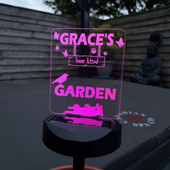 🌸 Personalised Solar Garden Light – "Bee Kind" Animal & Nature Design The Crafty Bonobo 1