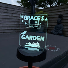 🌸 Personalised Solar Garden Light – "Bee Kind" Animal & Nature Design The Crafty Bonobo 3