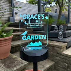 🌸 Personalised Solar Garden Light – "Bee Kind" Animal & Nature Design The Crafty Bonobo 4