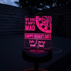 Personalised Solar Garden Light – "Darts Mad Dad" Father's Day Gift The Crafty Bonobo 5