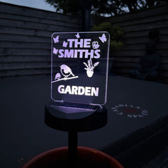 Personalised Solar Garden Light – Family bane Garden LED Sign The Crafty Bonobo 3