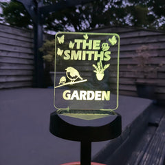 Personalised Solar Garden Light – Family bane Garden LED Sign The Crafty Bonobo 2
