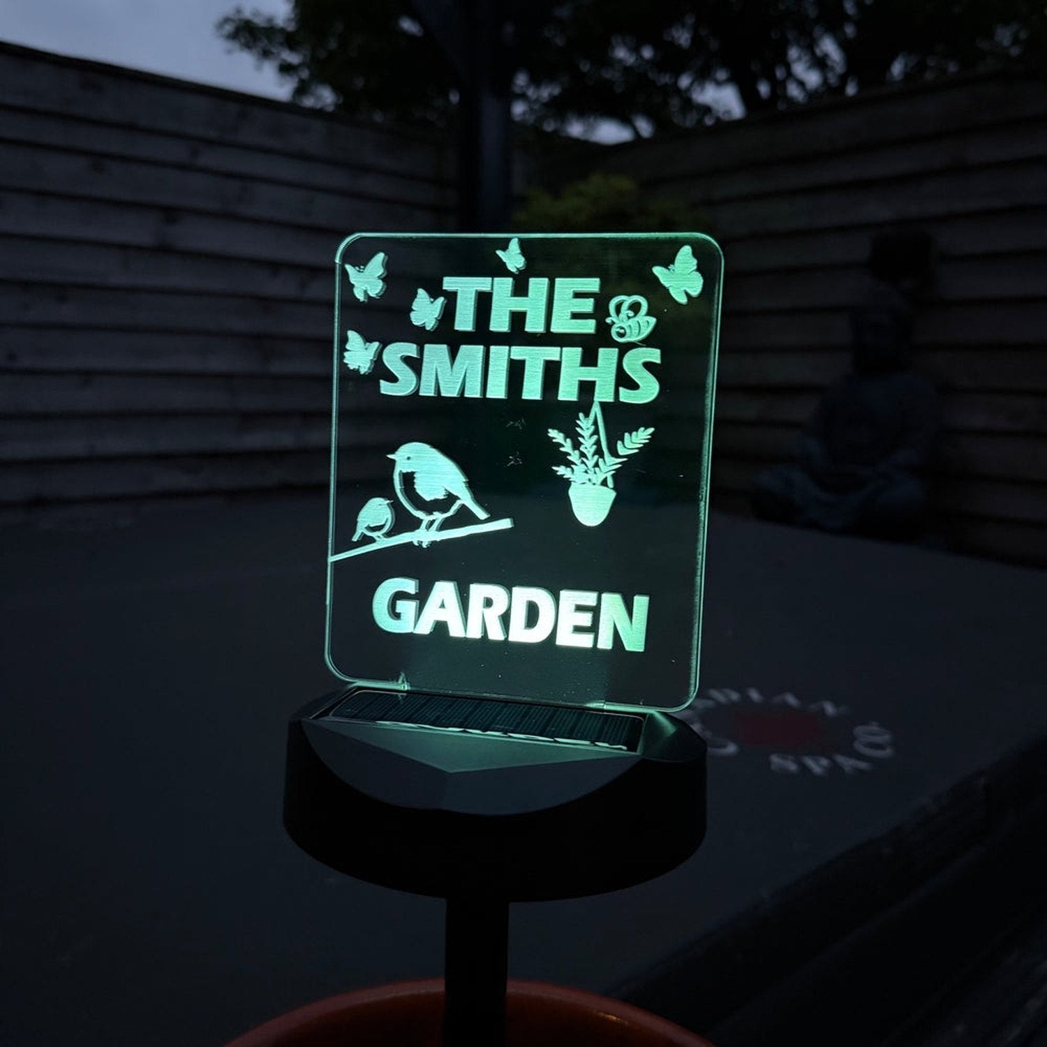 Personalised Solar Garden Light – Family bane Garden LED Sign The Crafty Bonobo 4