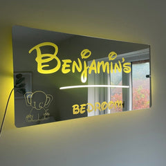 Personalised Teddie LED Name Mirror with remote | LED Light Sign Bedroom Mirror The Crafty Bonobo LED Mirror Sign 7