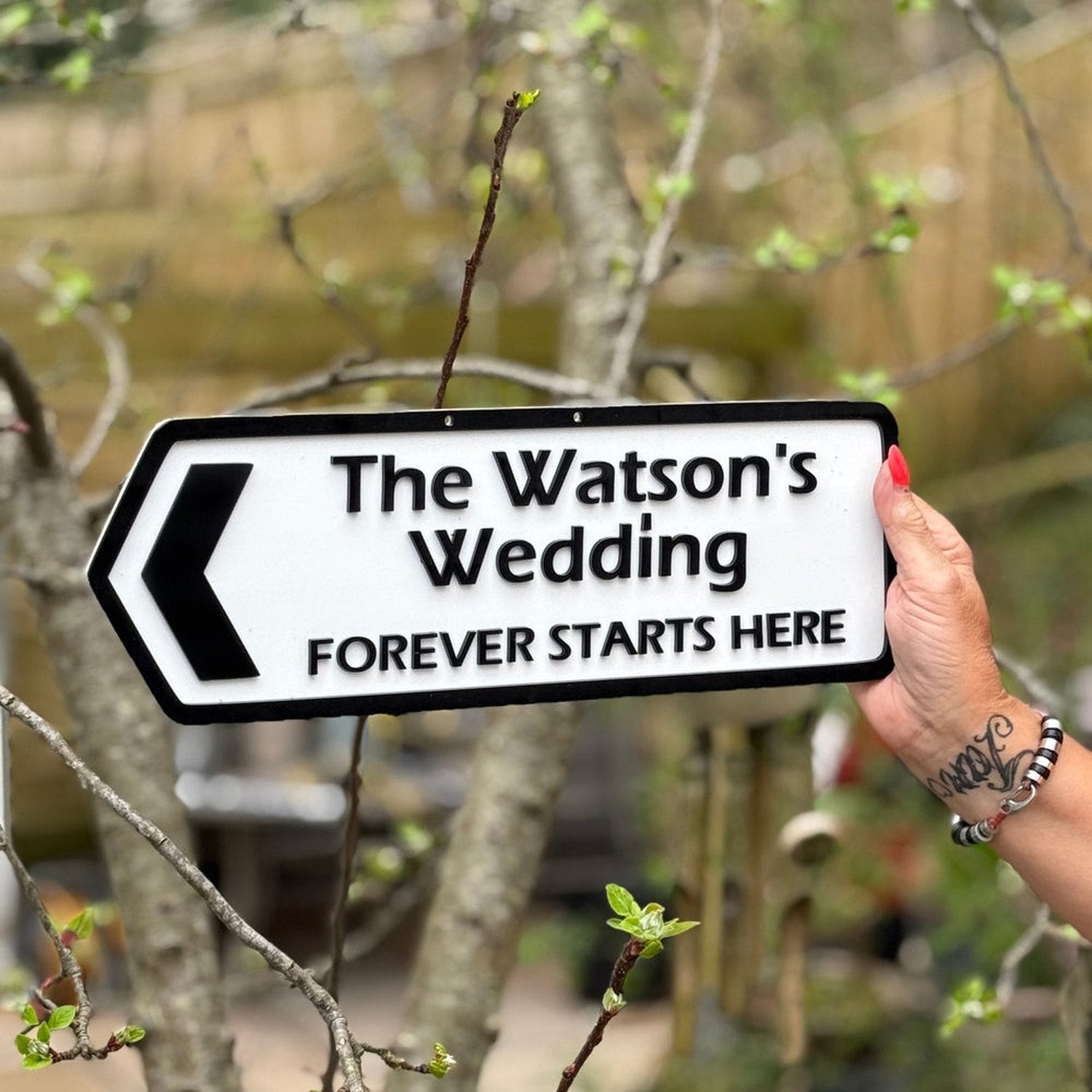 Personalised Wedding Direction Sign – Custom | 3D | Waterproof The Crafty Bonobo Street Sign 7