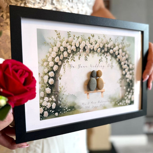 Personalised Wedding Pebble Art Frame – “On Your Wedding Day” Gift The Crafty Bonobo 1