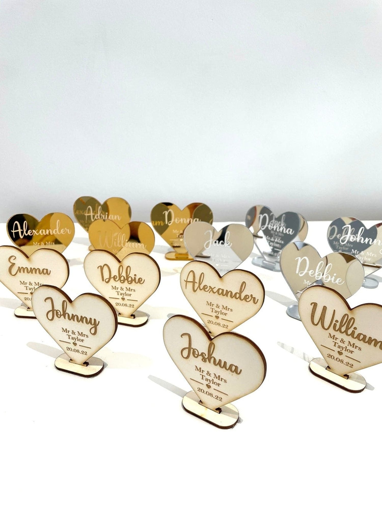 Personalised Wedding Place Name Cards – Custom Guest Name Settings for Weddings & Events The Crafty Bonobo Wedding Decor 2