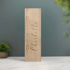 Personalised Wooden Wine Gift Box for Weddings, Birthdays & Anniversaries The Crafty Bonobo The Crafty Bonobo Wine box